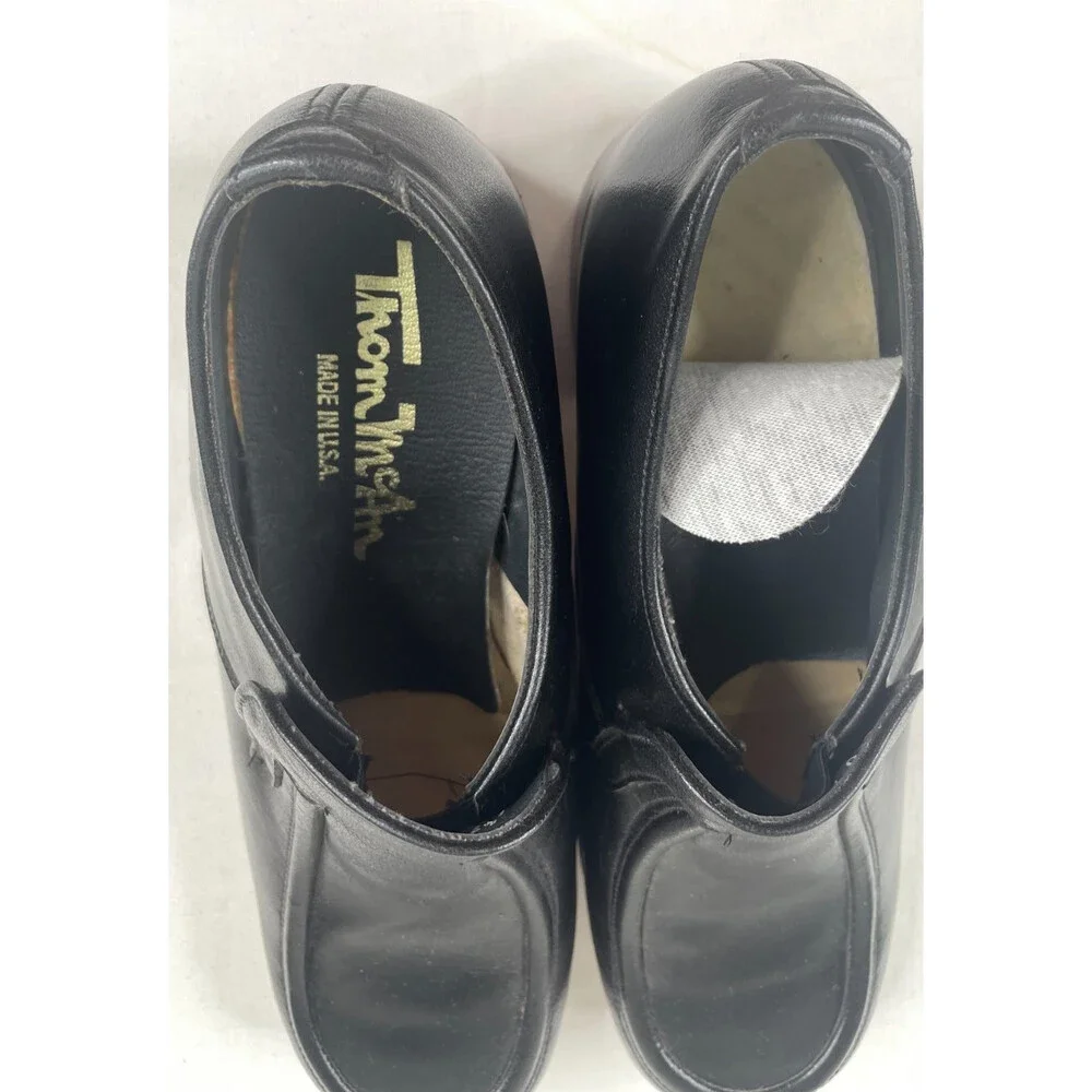 Vintage Tom Mcann Black Dress Shoes Mens Sz 8 Slip On Loafers Business Casual